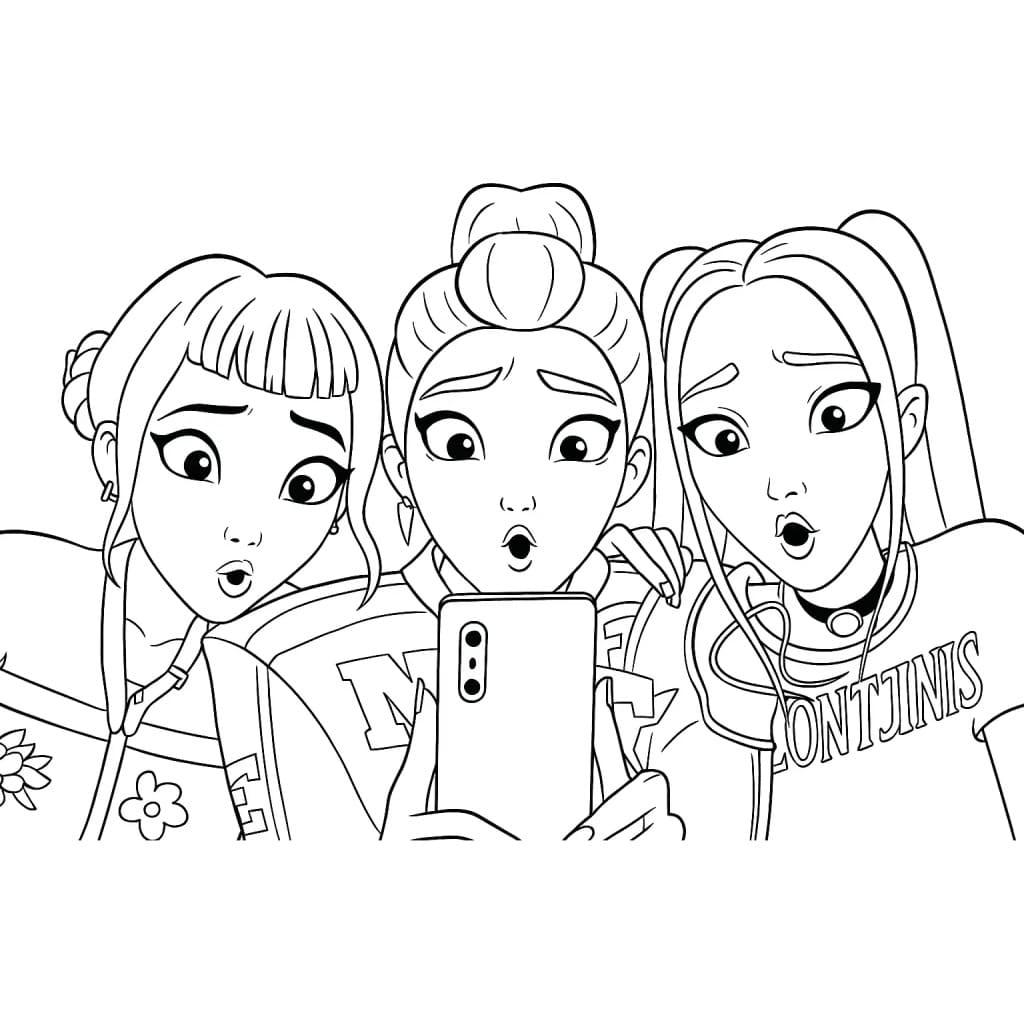 Coloriage Imprimable Gratuit KPop Demon Hunters Pour les Enfants
