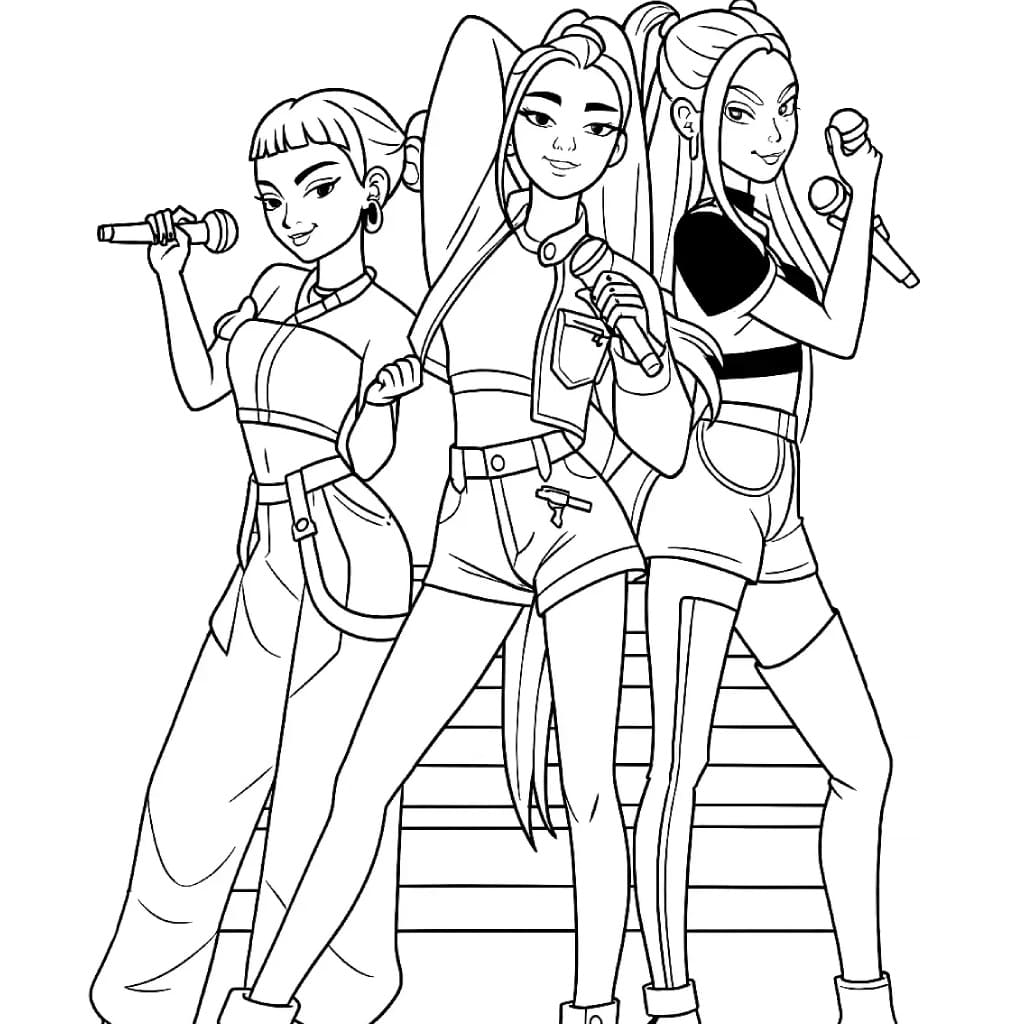 Coloriage Imprimable Gratuit KPop Demon Hunters