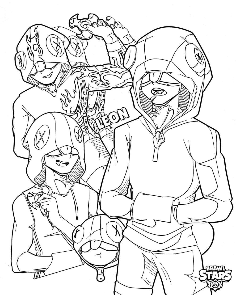Coloriage Imprimable Leon Brawl Stars Pour les Enfants