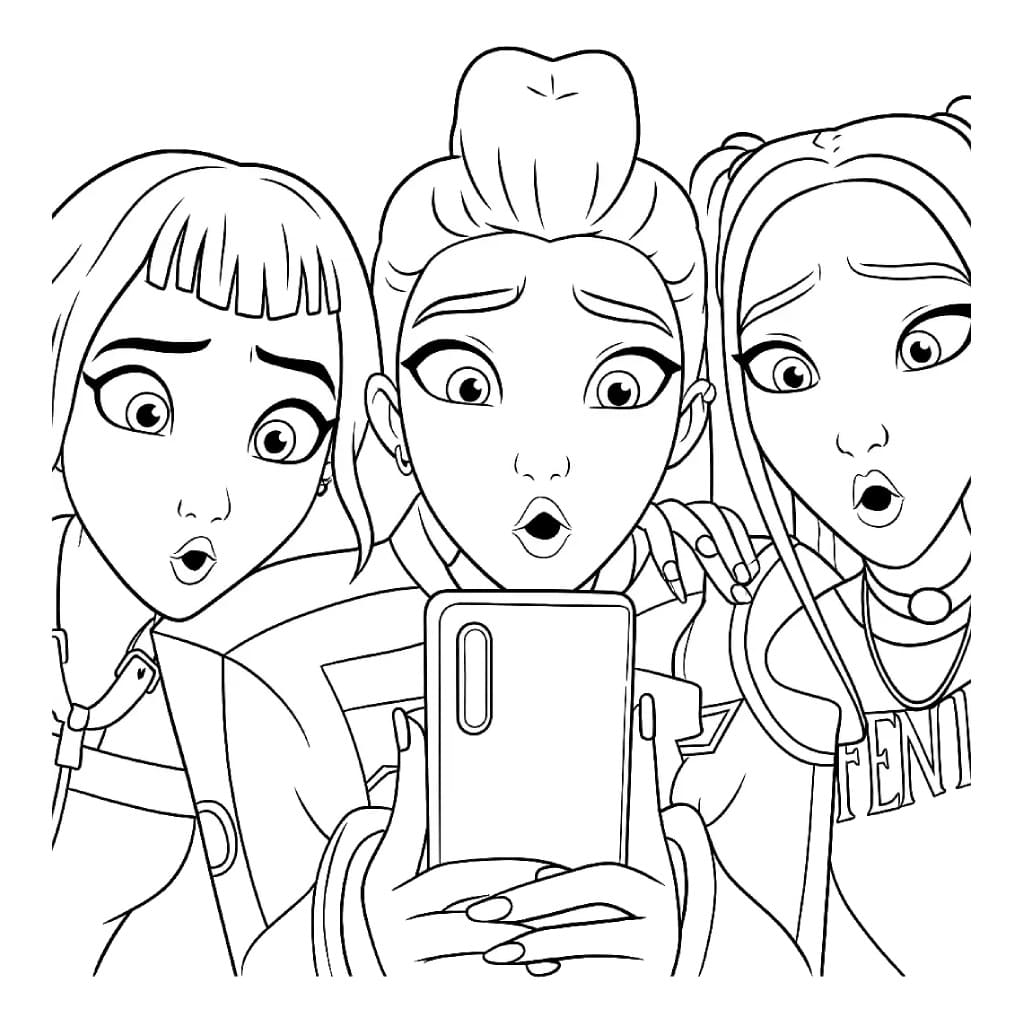 Coloriage KPop Demon Hunters Imprimable Gratuit