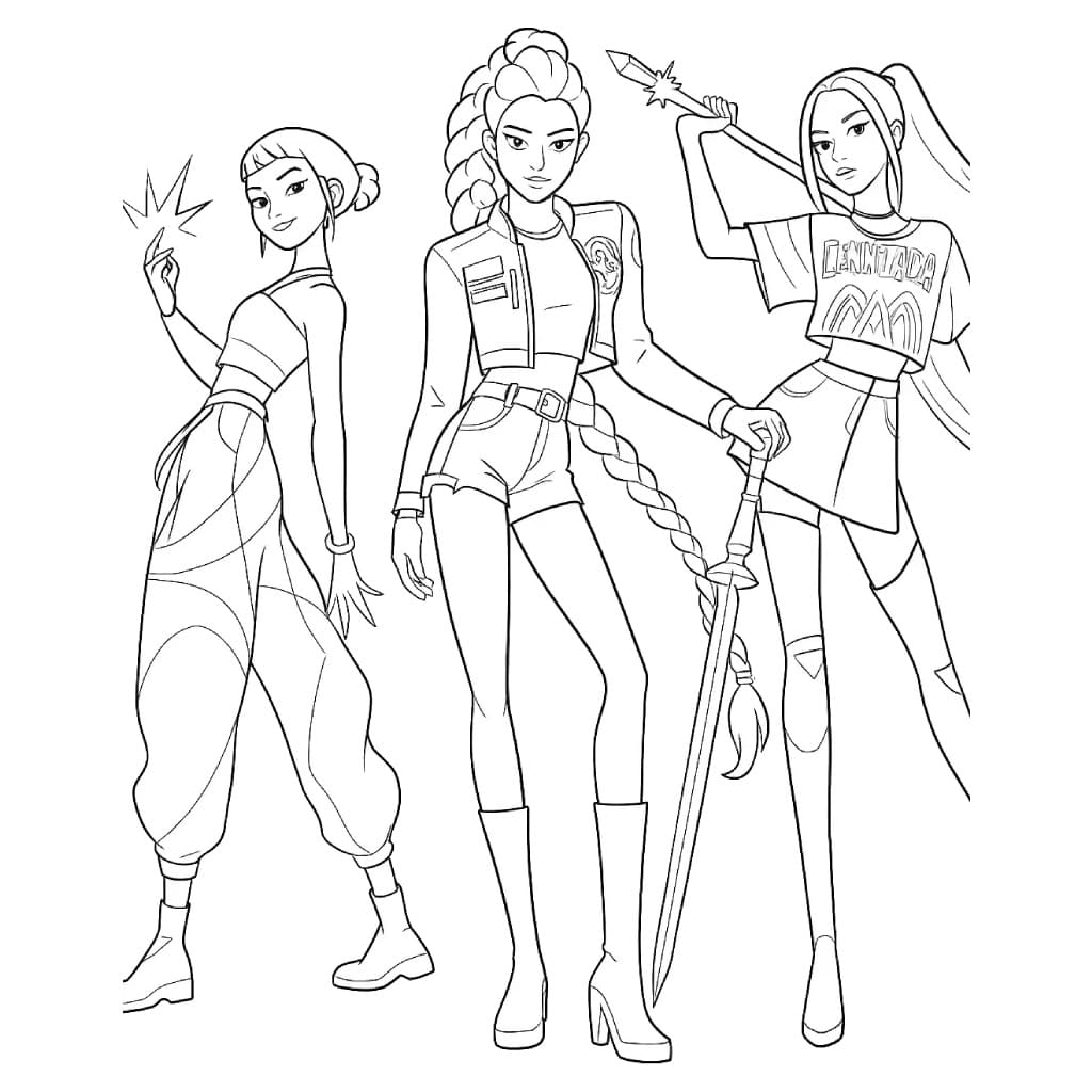 Coloriage KPop Demon Hunters Pour Enfants