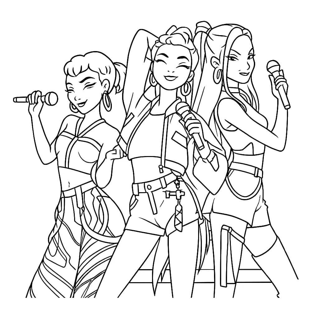 Coloriage KPop Demon Hunters Pour les Enfants de 2 Ans
