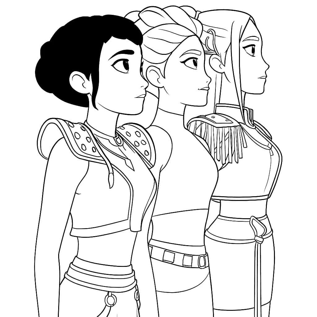 Coloriage KPop Demon Hunters Pour les Enfants de 4 Ans