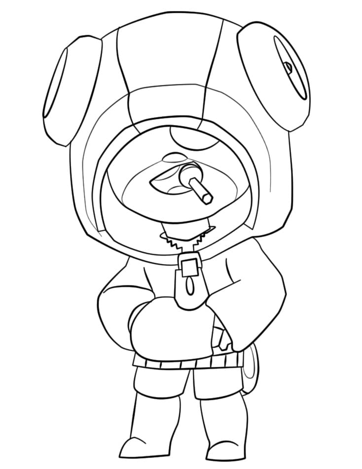 Coloriage Leon Brawl Stars Gratuit