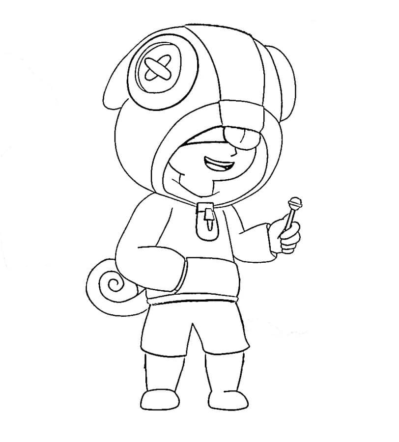 Coloriage Leon dans Brawl Stars