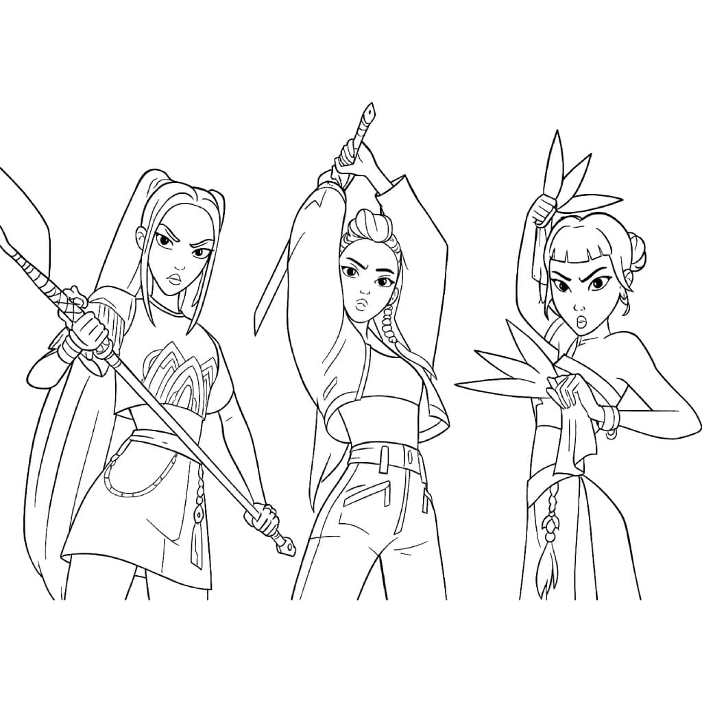 Coloriage Les Adolescents dans KPop Demon Hunters