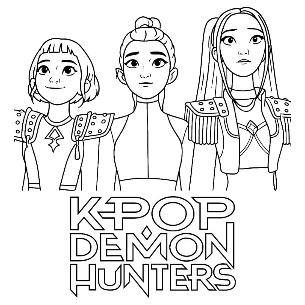 Coloriage Les Filles dans KPop Demon Hunters