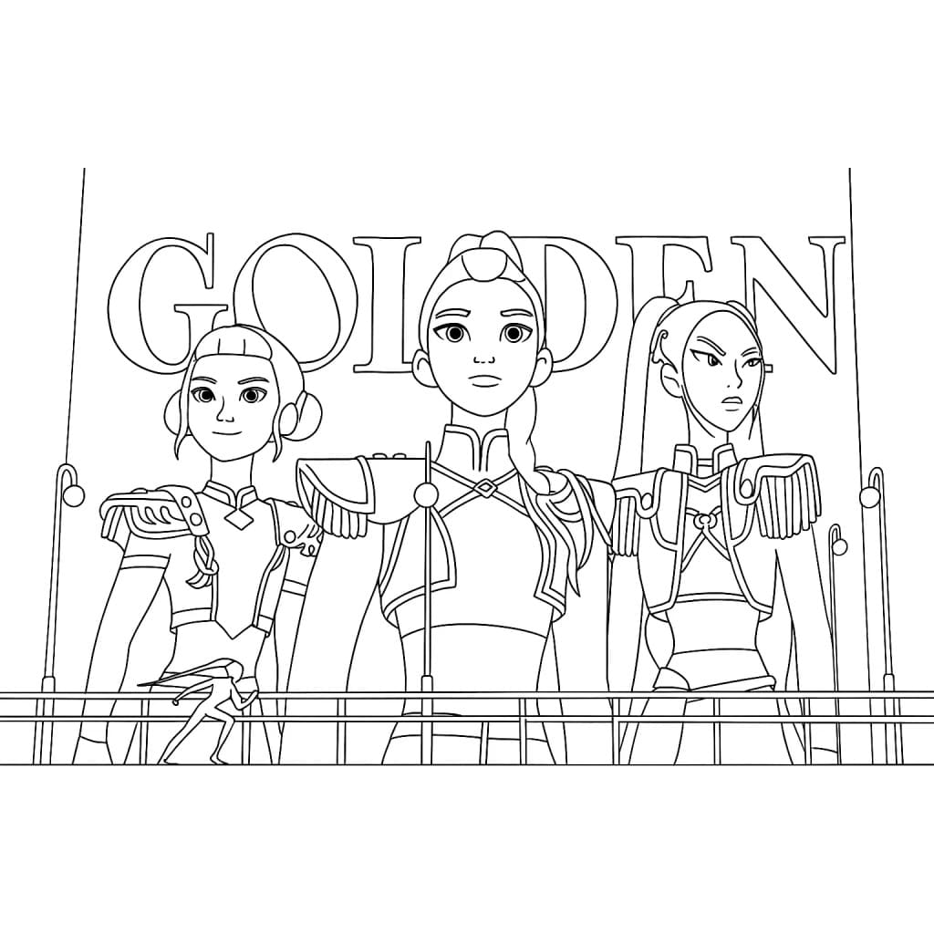 Coloriage Les Filles de KPop Demon Hunters