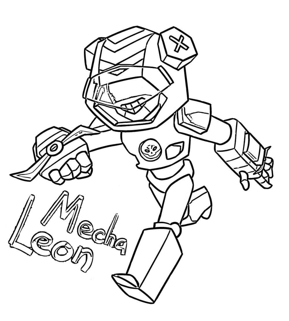 Coloriage Mecha Leon Brawl Stars