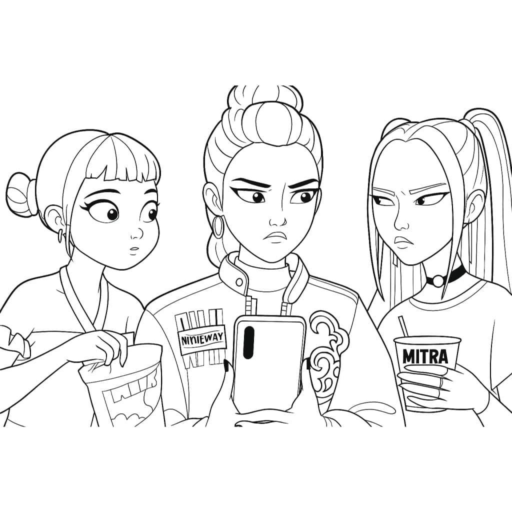 Coloriage Personnages dans KPop Demon Hunters