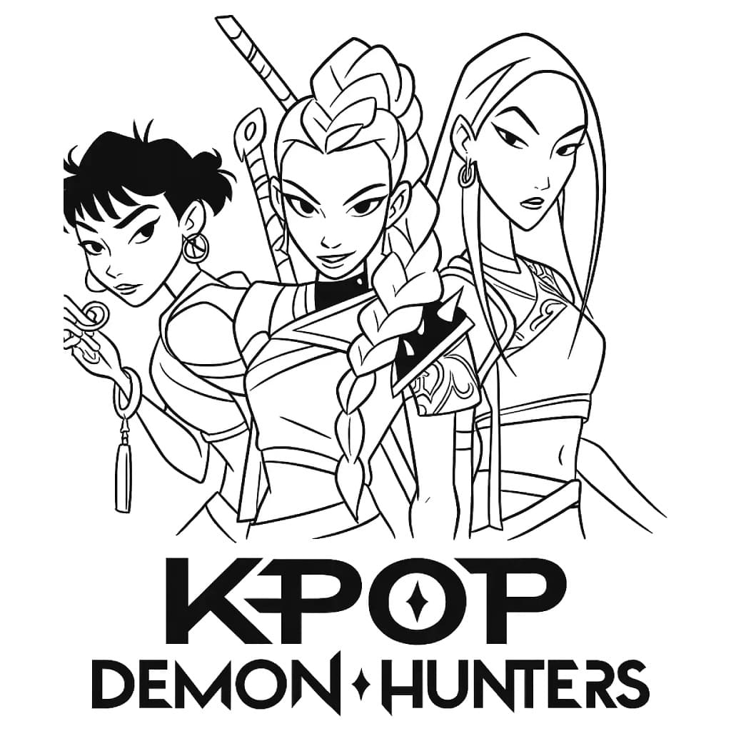 Coloriage Personnages de KPop Demon Hunters