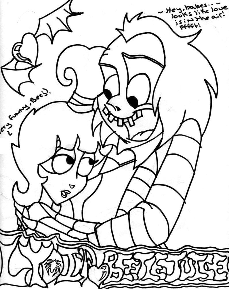 Coloriage Beetlejuice et Lydia Deetz