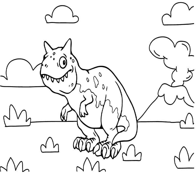 Coloriage Carnotaurus Gratuit Pour les Enfants
