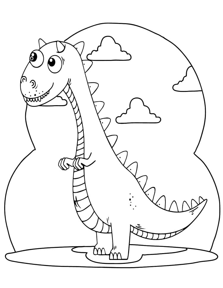 Coloriage Carnotaurus Mignon