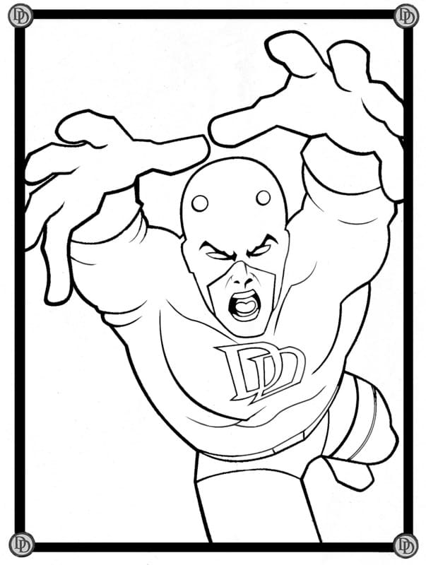 Coloriage Daredevil en colère