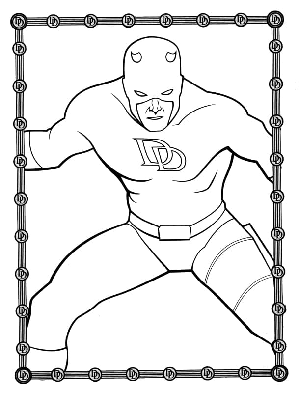 Coloriage Daredevil Imprimable Gratuit Pour les Enfants
