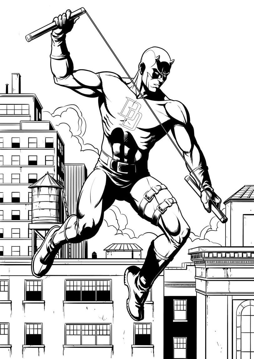 Coloriage Daredevil Imprimable Gratuit