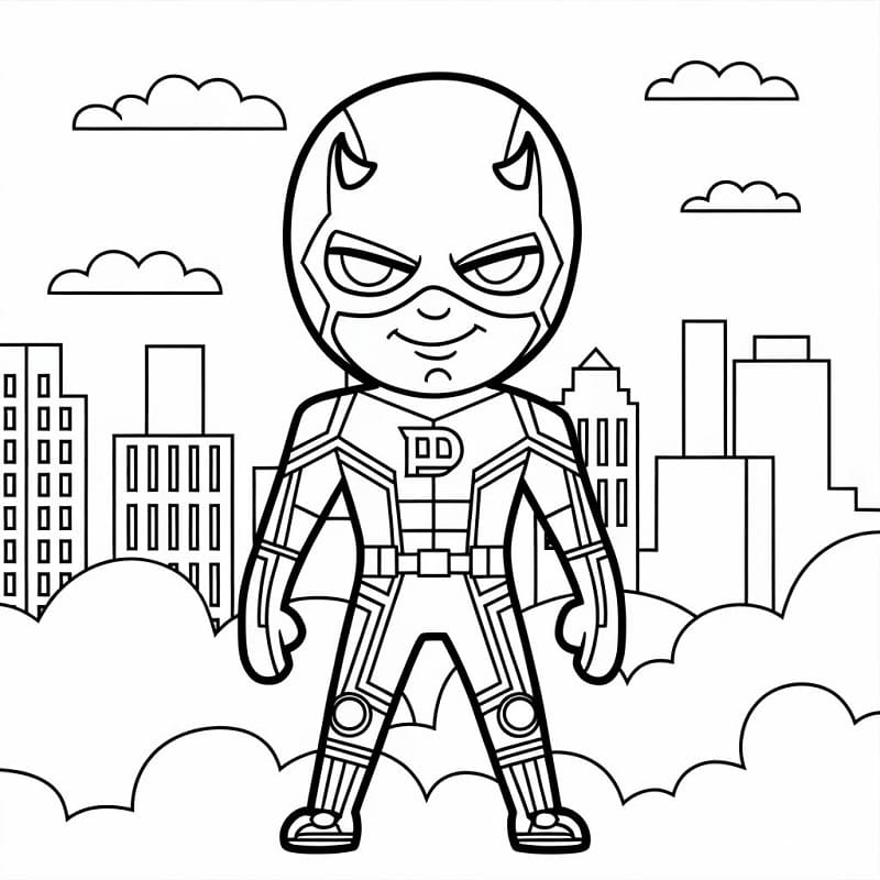 Coloriage Daredevil Mignon