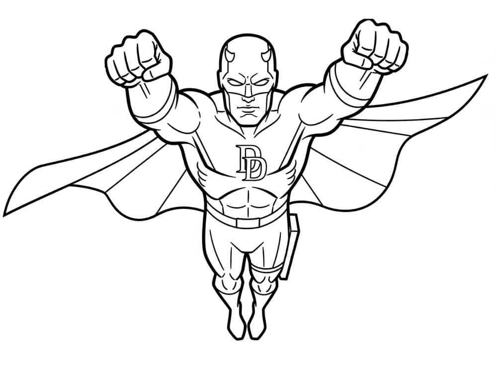 Coloriage Dessin de Daredevil Gratuit