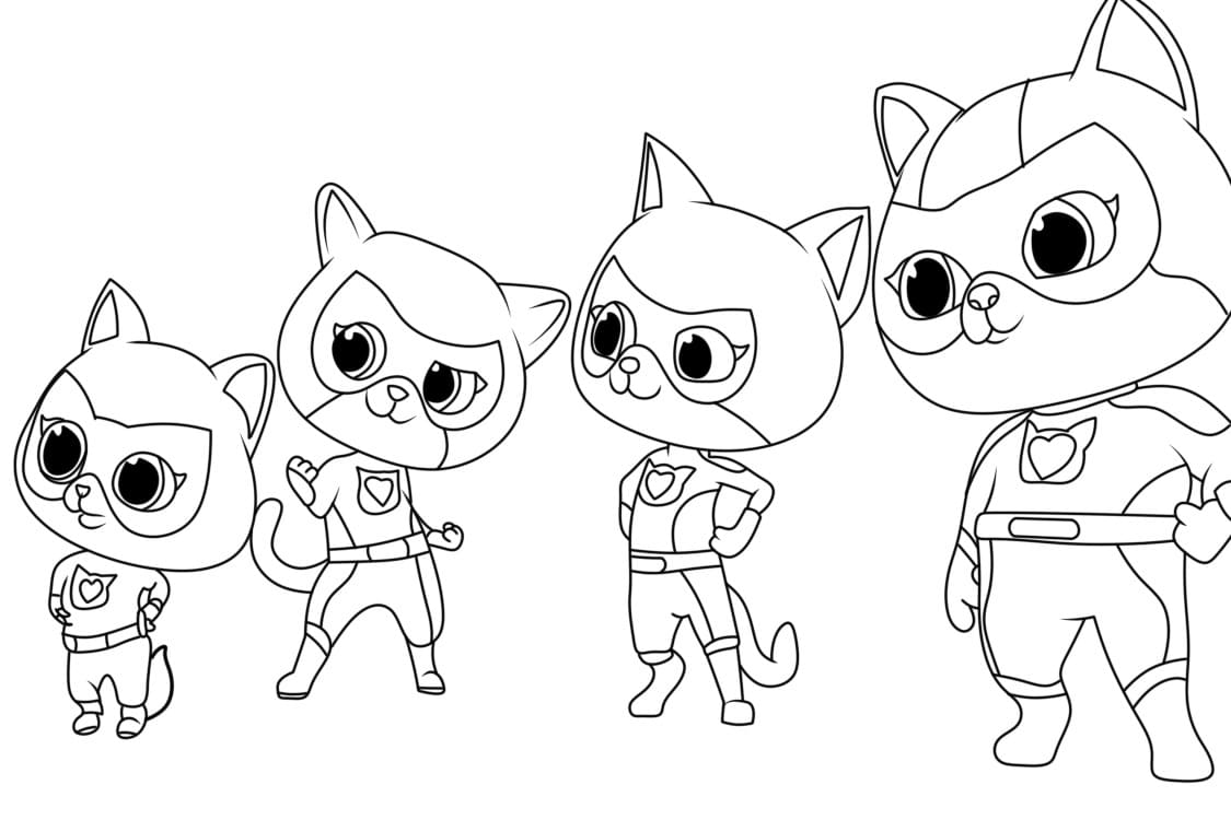 Coloriage Dessin de SuperChatons Gratuit