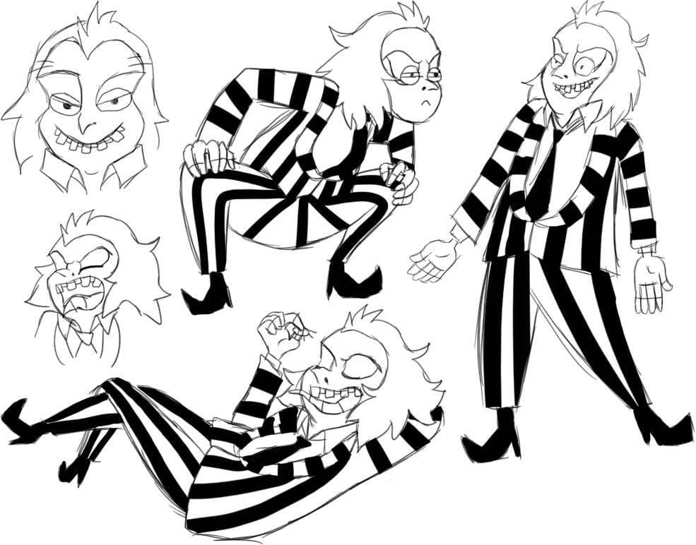 Coloriage Dessin Gratuit de Beetlejuice