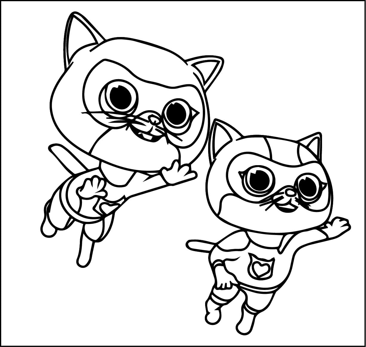 Coloriage Dessin Gratuit de SuperChatons