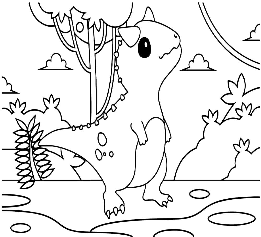 Coloriage Dinosaure Carnotaurus Mignon