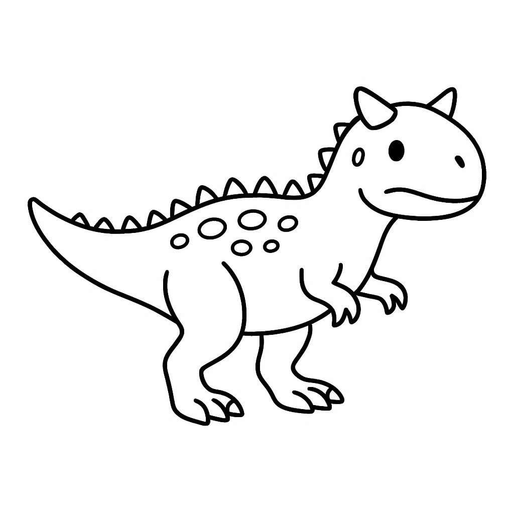 Coloriage Dinosaure Carnotaurus très Mignon