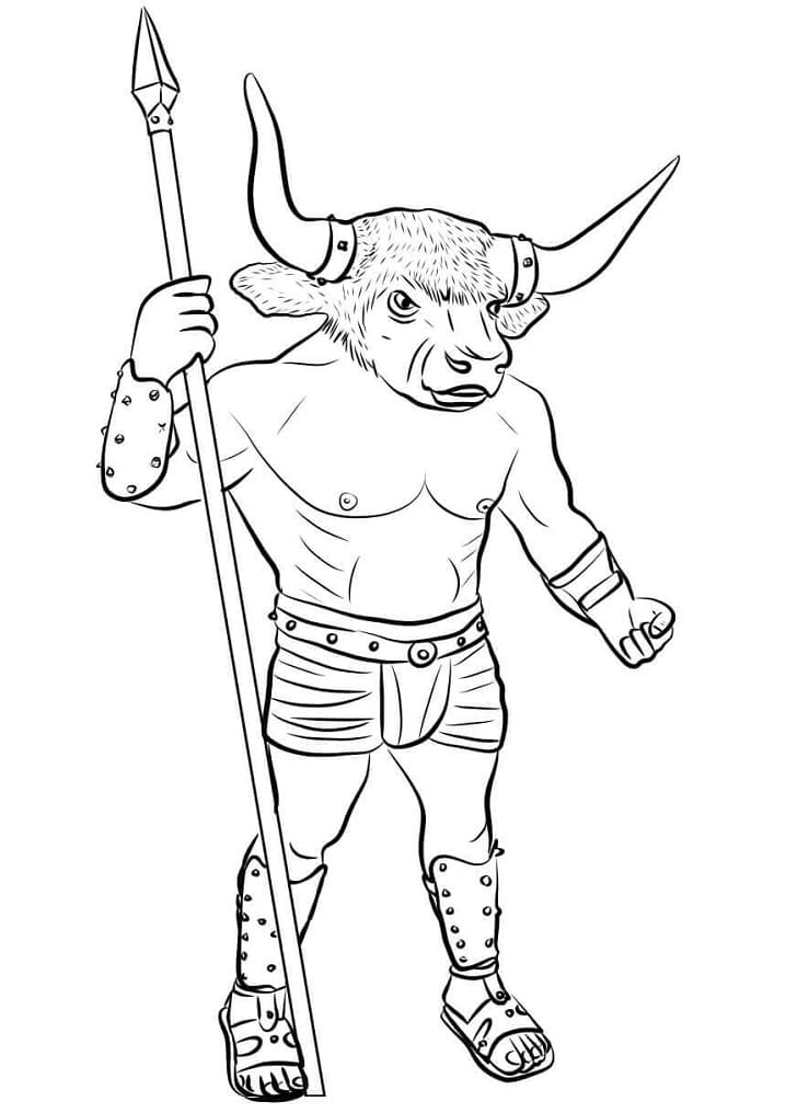 Coloriage Gratuit Minotaure