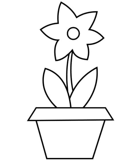 Coloriage Gratuit Pot de Fleurs