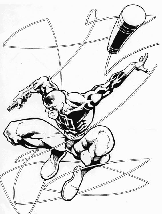 Coloriage Imprimable Gratuit Daredevil Pour les Enfants