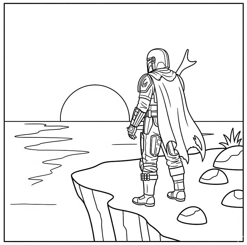 Coloriage Imprimable Gratuit Mandalorian