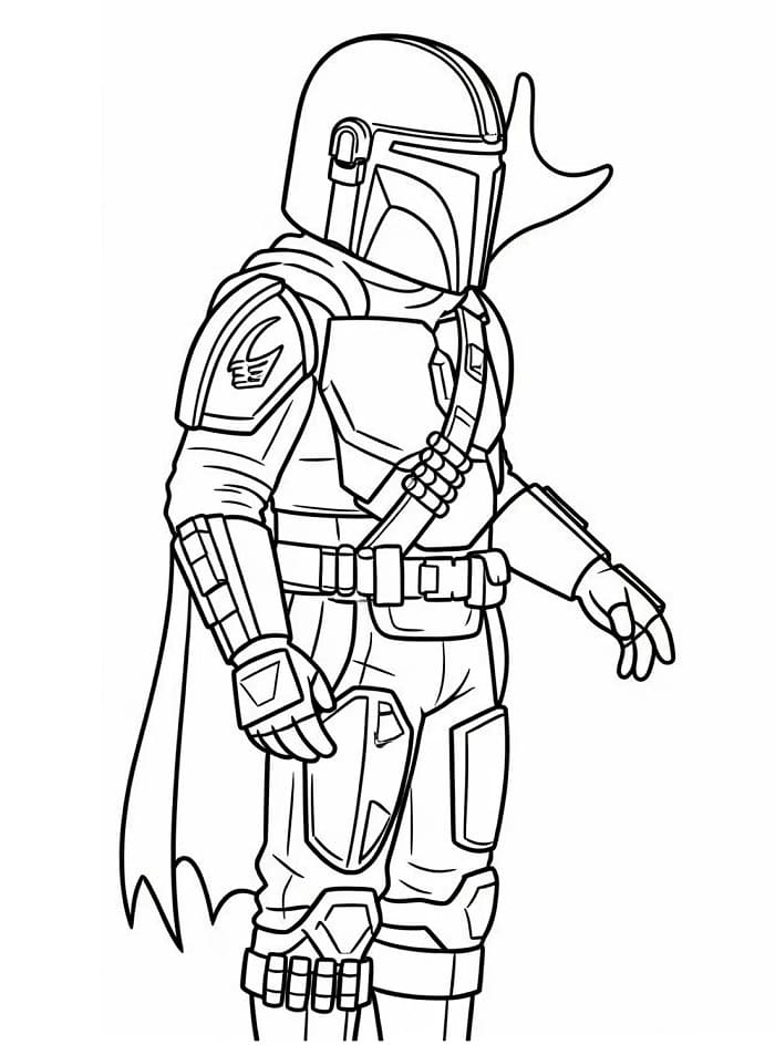 Coloriage Imprimable Mandalorian Pour les Enfants