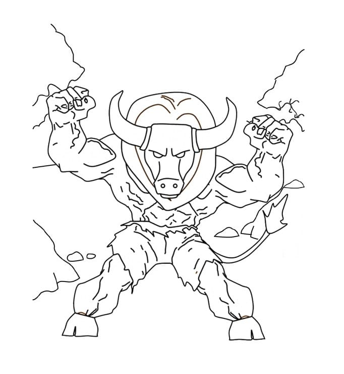 Coloriage Imprimable Minotaure Pour les Enfants