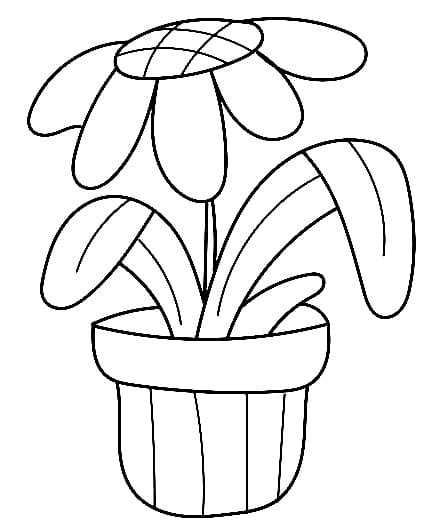 Coloriage Imprimable Pot de Fleurs