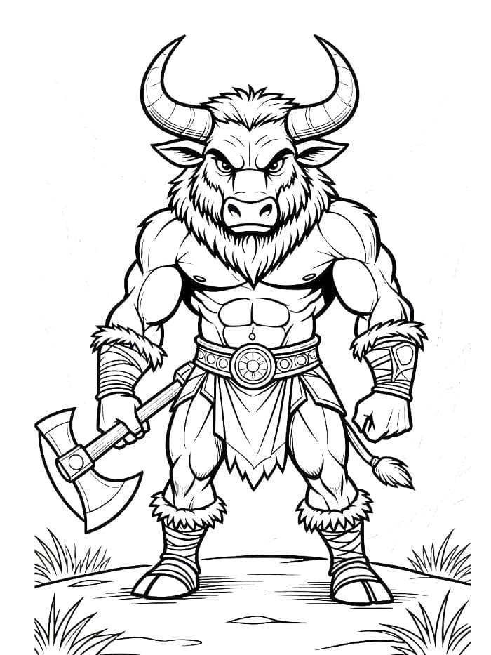 Coloriage La Minotaure Mythologie Grecque