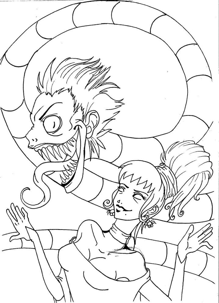 Coloriage Lydia Deetz avec Beetlejuice