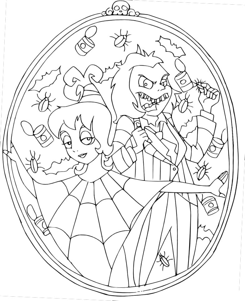 Coloriage Lydia Deetz et Beetlejuice