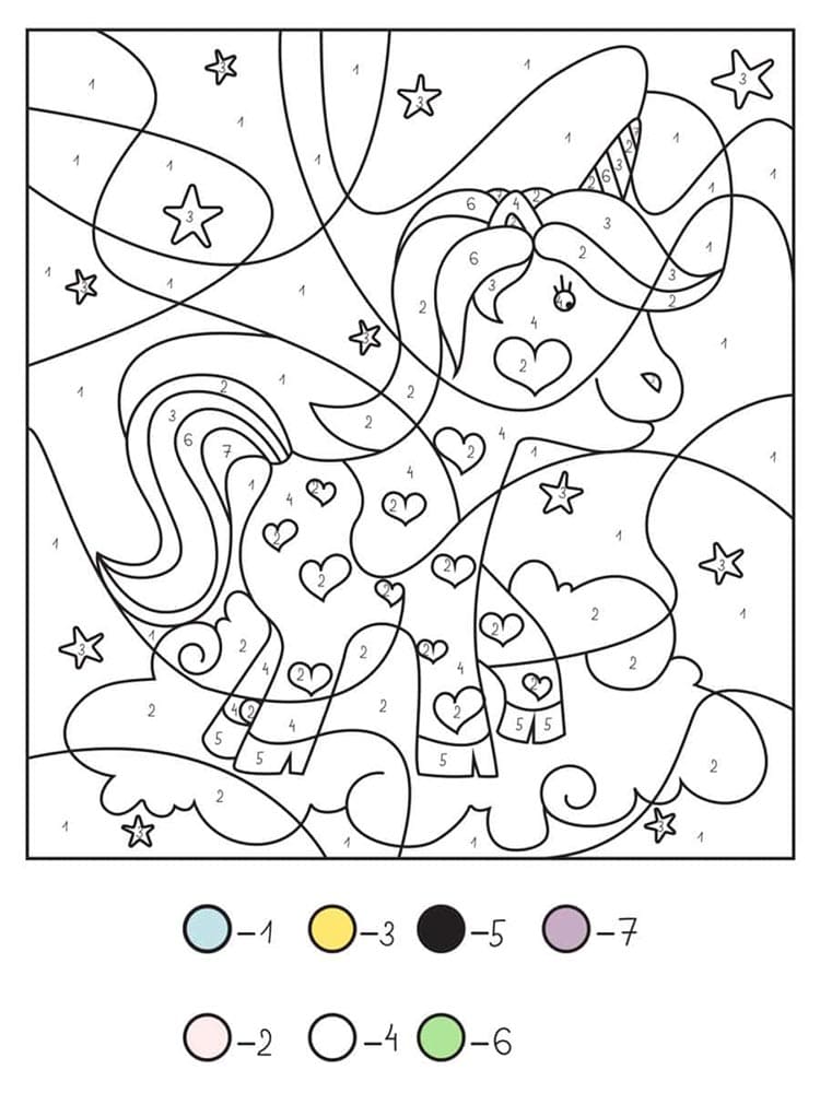 Coloriage Magique adorable licorne
