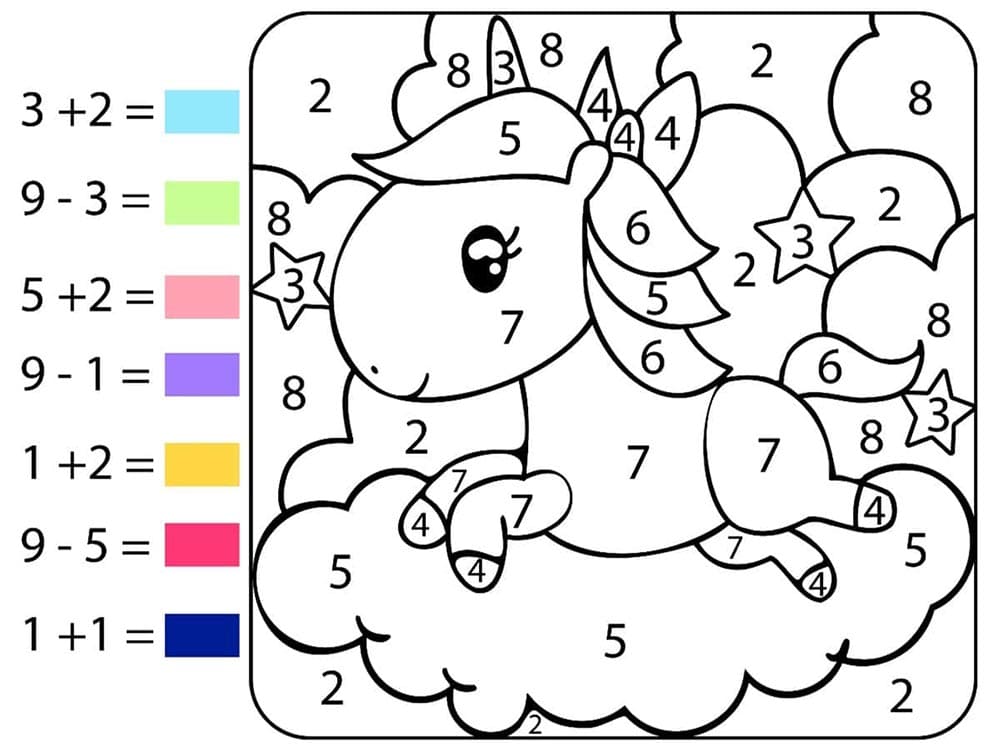Coloriage Magique belle licorne