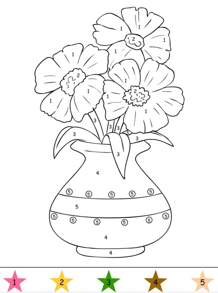 Magique Fleur Pour Enfants Coloriage Magique Fleur Pour Enfants