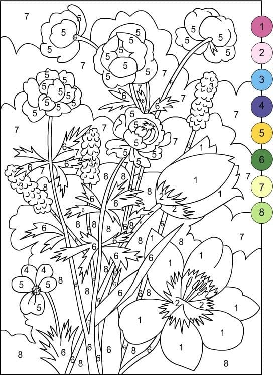 Magique Fleurs Coloriage Magique Fleurs