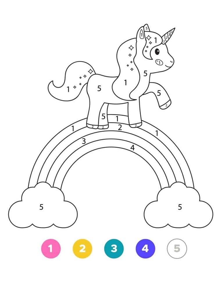 Coloriage Magique Licorn Gratuit Pour les Enfants