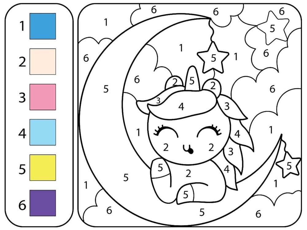 Coloriage Magique Licorn Pour les Enfants