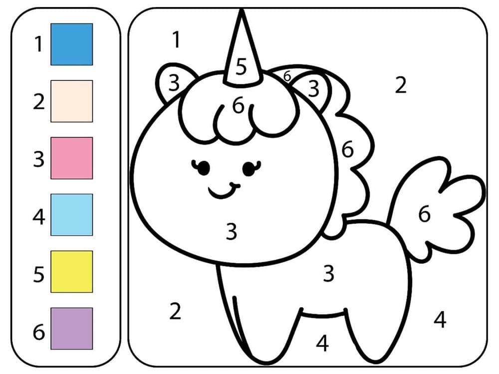 Coloriage Magique licorne drôle
