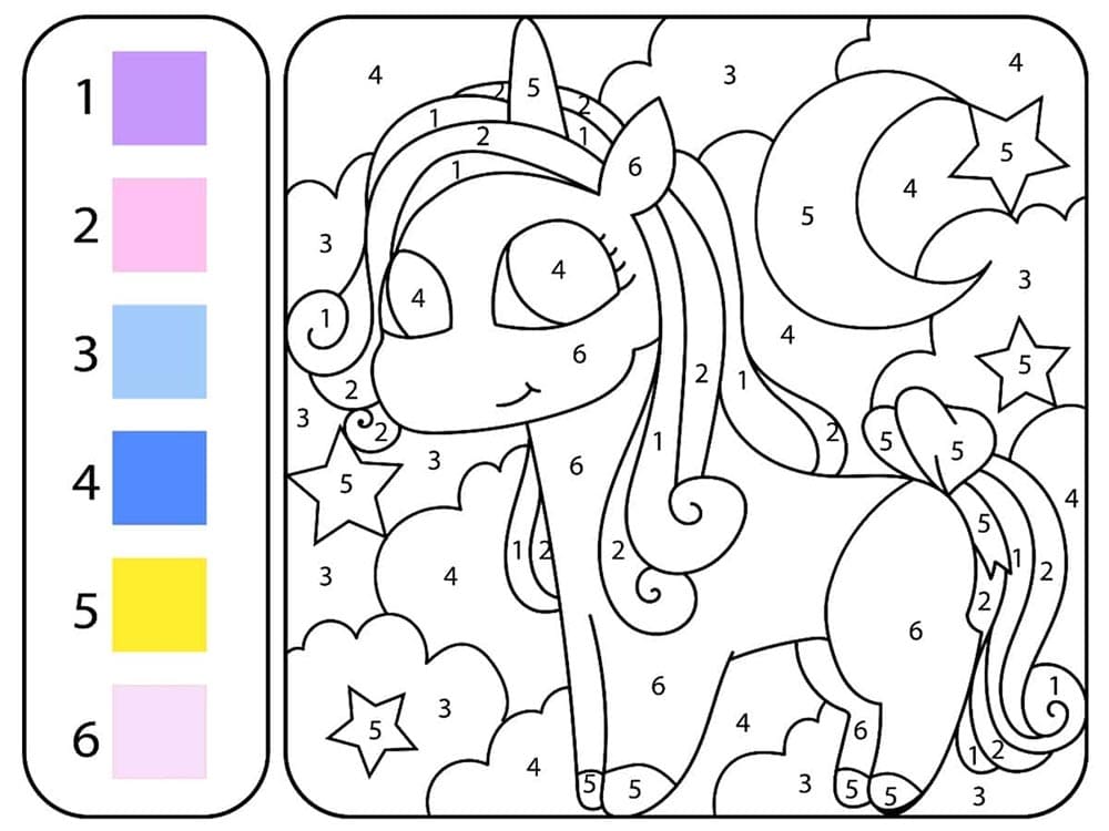 Coloriage Magique licorne fantastique