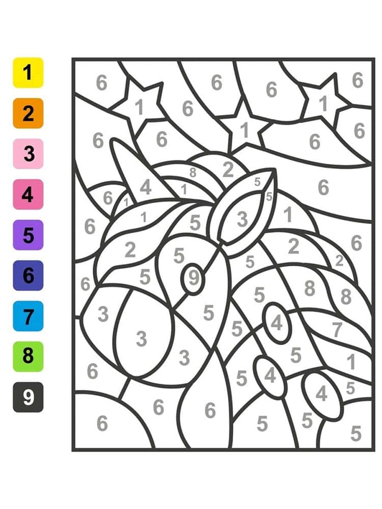 Coloriage Magique licorne sympathique