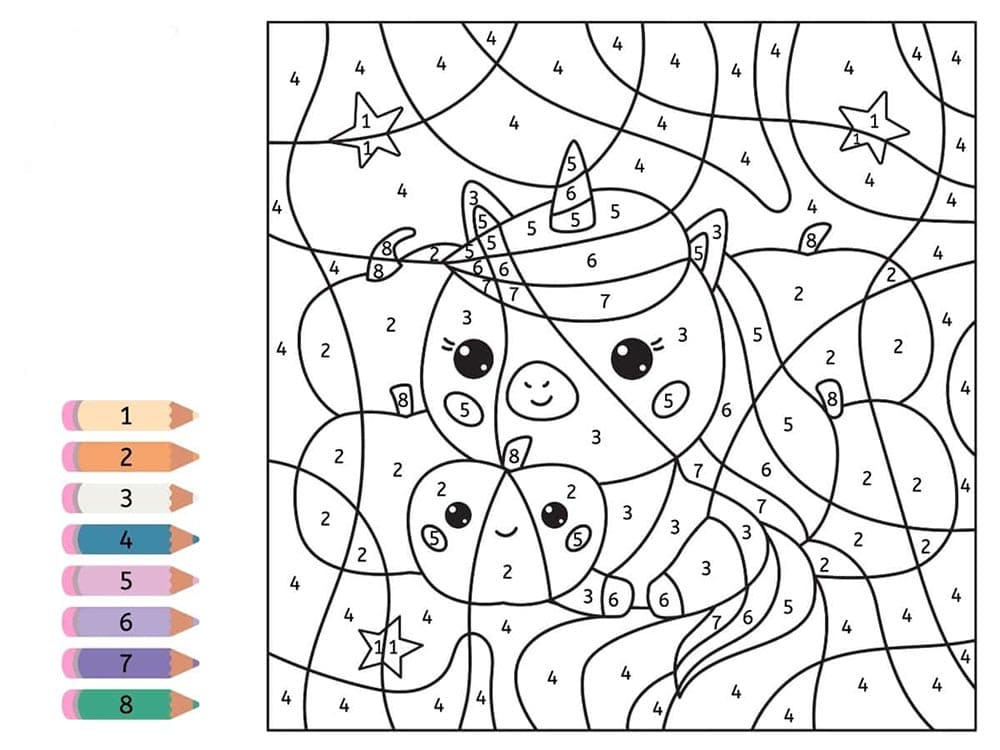 Coloriage Magique merveilleuse licorne