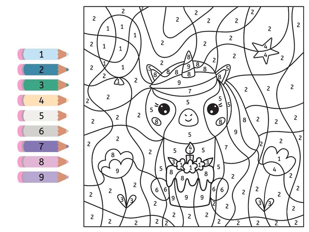 Coloriage Magique superbe licorne