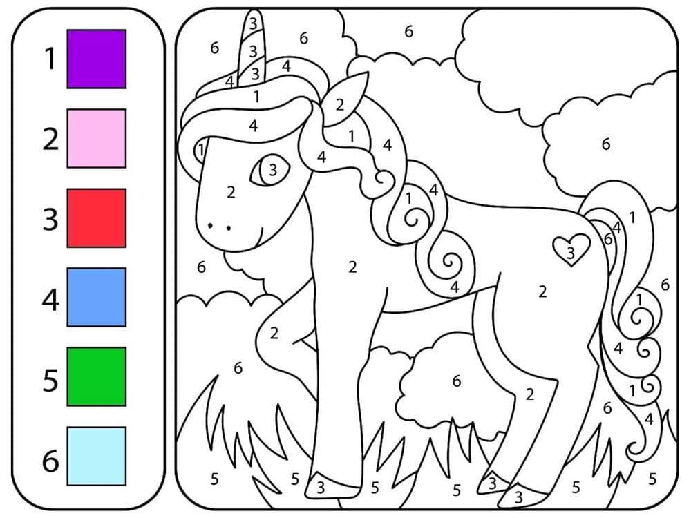 Coloriage Magique une licorne mignonne